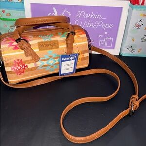 🤠NWT Wrangler Women's Tan and Multicolor Patterned Mini Bag